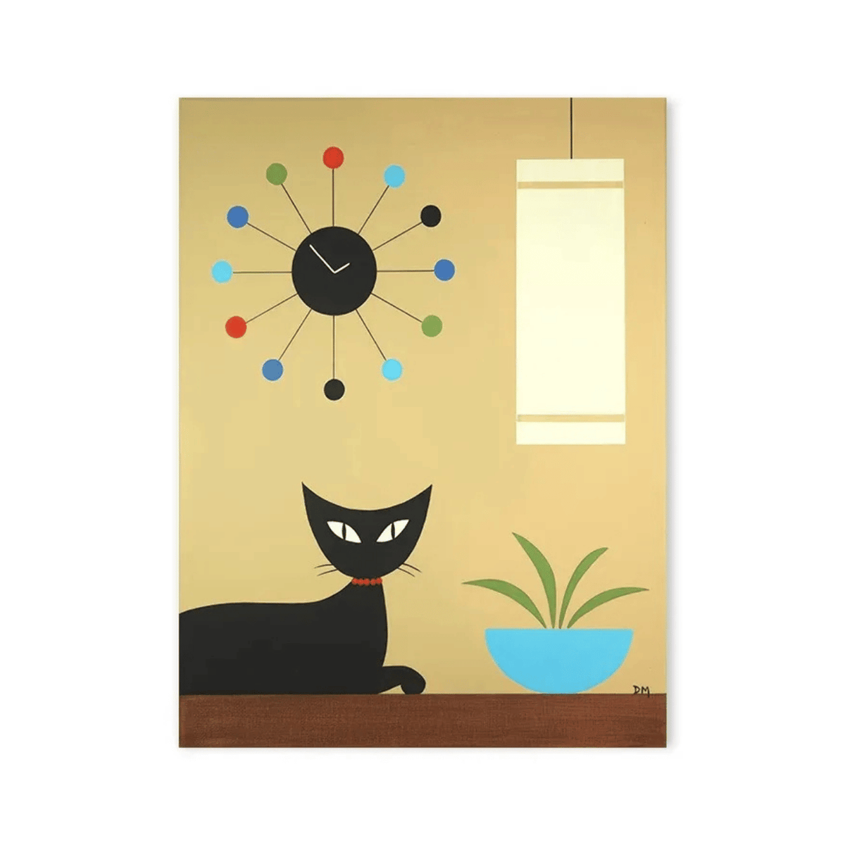 Atomic Hour Black Cat Canvas Print