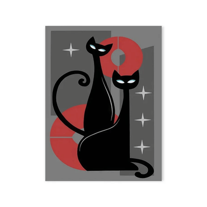 Midnight Mod Cats Canvas Print