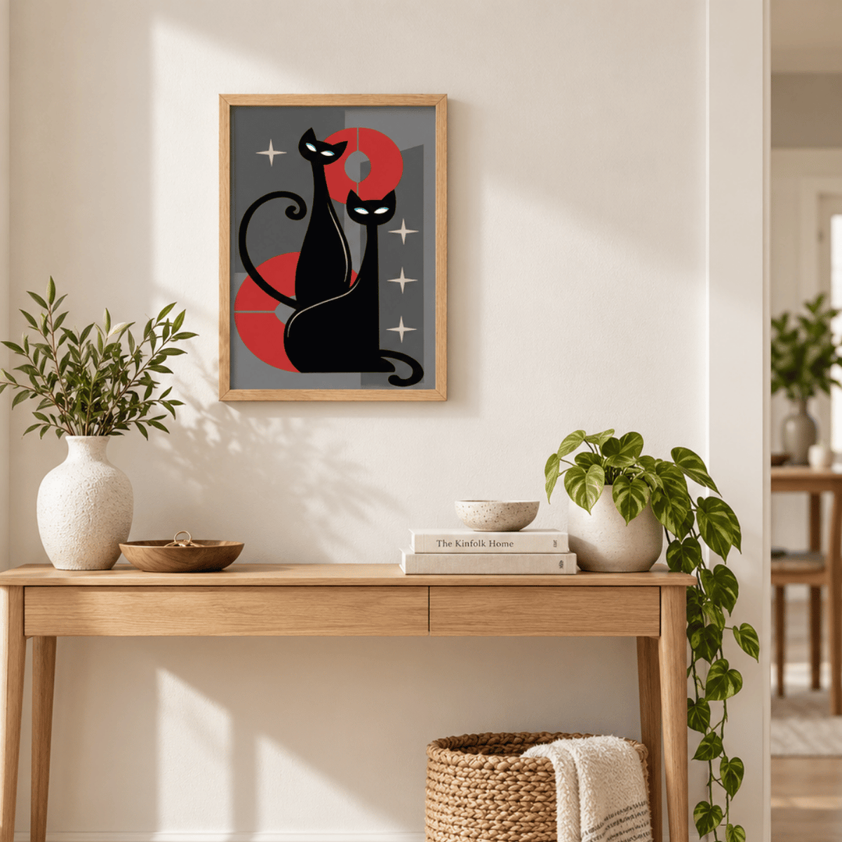Midnight Mod Cats Canvas Print