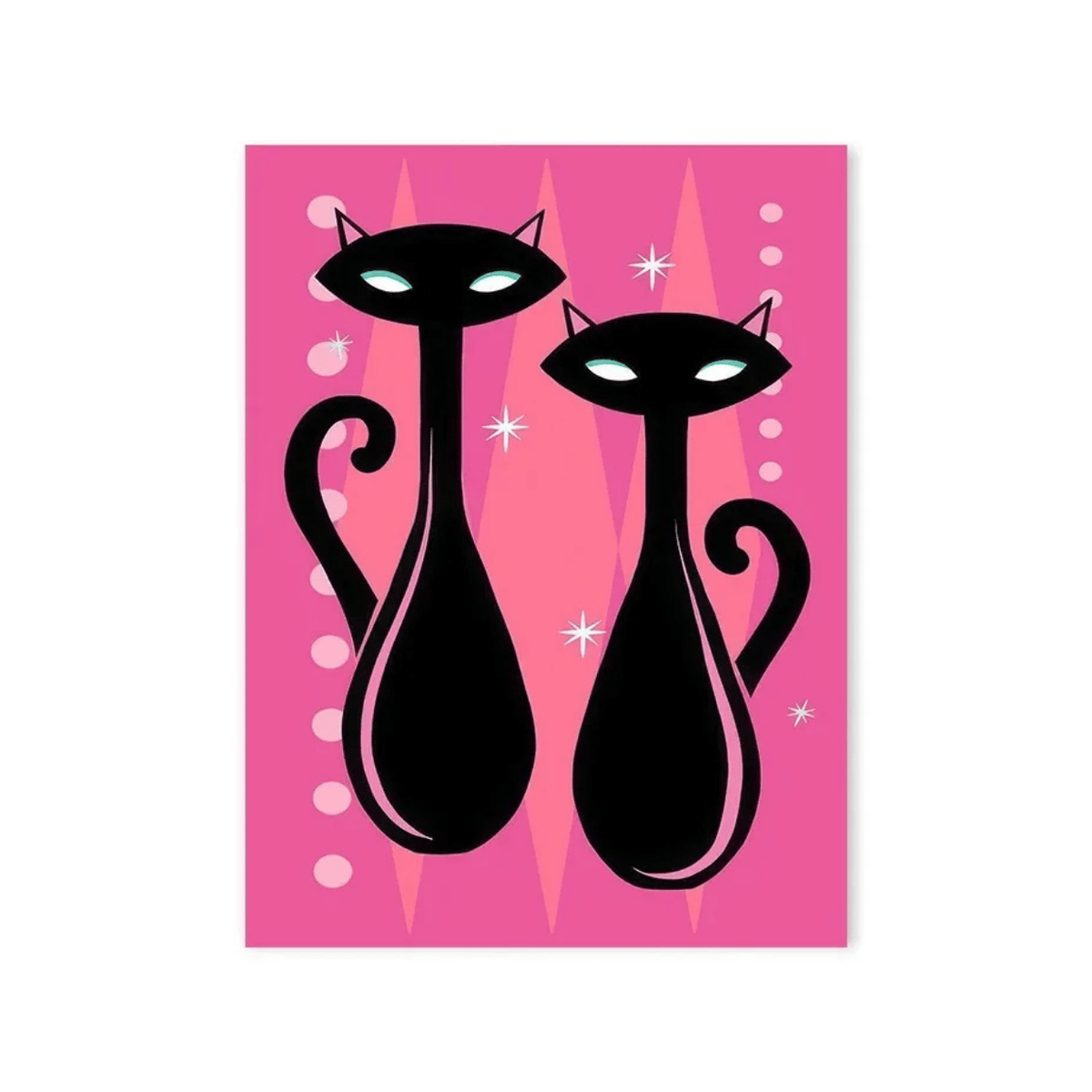 Pink Atomic Cat Duo Canvas Print