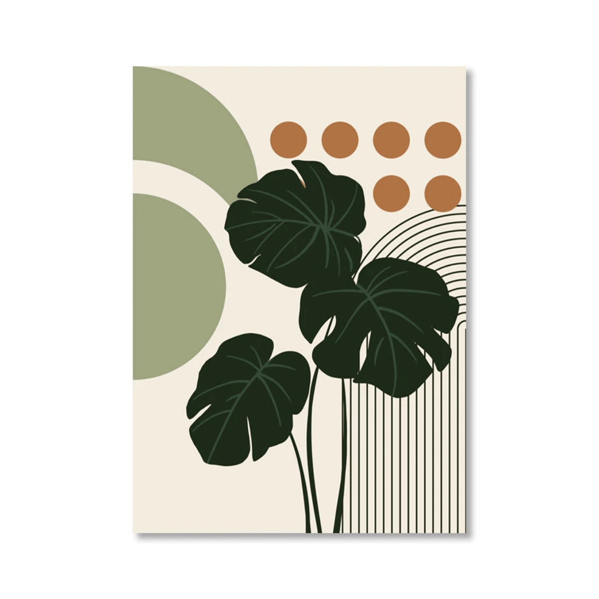 Monstera Geometry Canvas Print