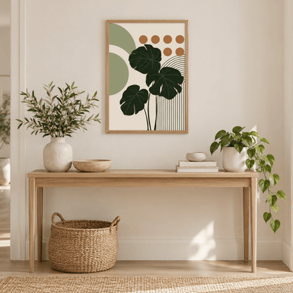 Monstera Geometry Canvas Print