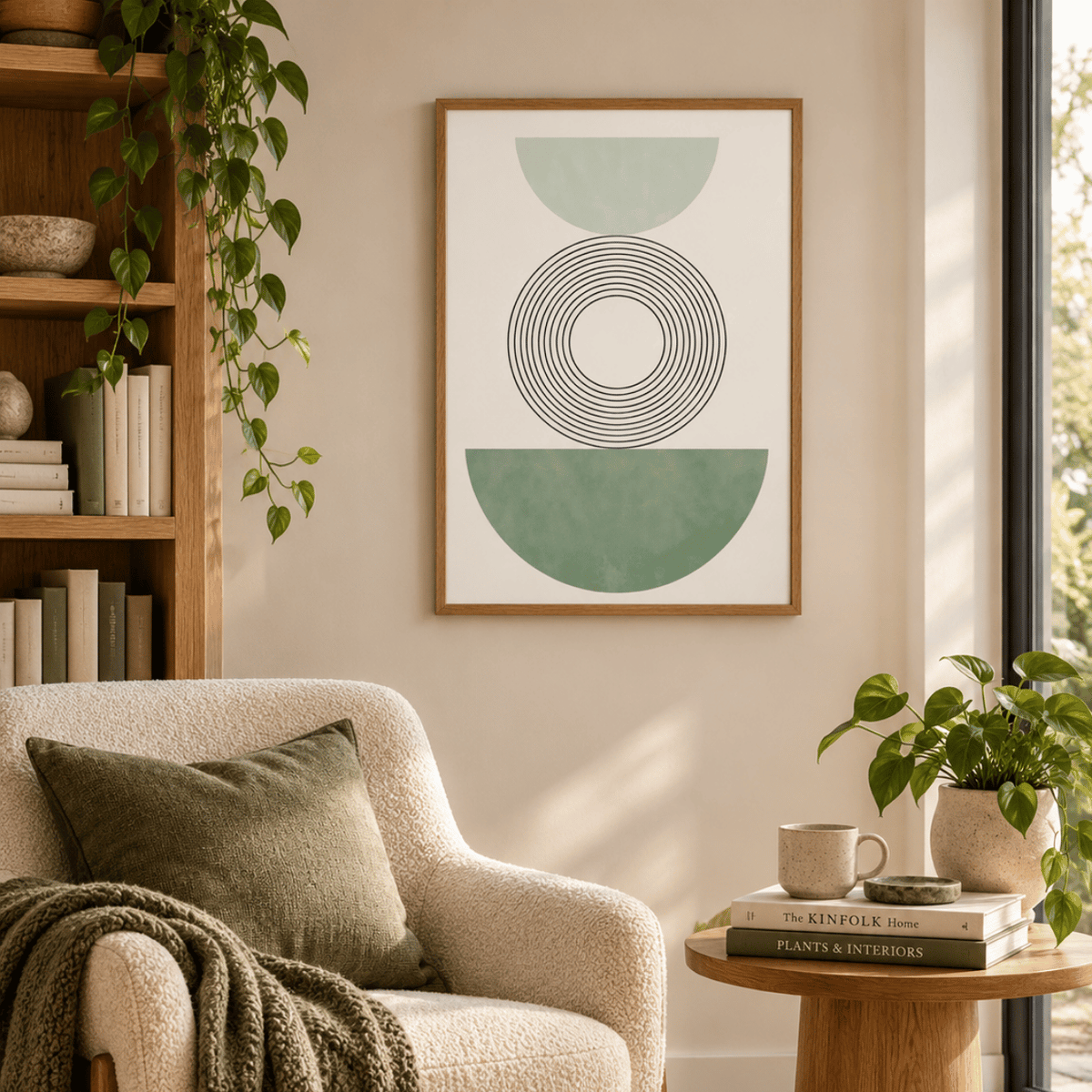 Sage Equilibrium Circles Canvas Print