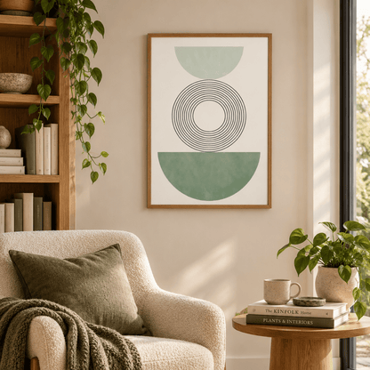 Sage Equilibrium Circles Canvas Print