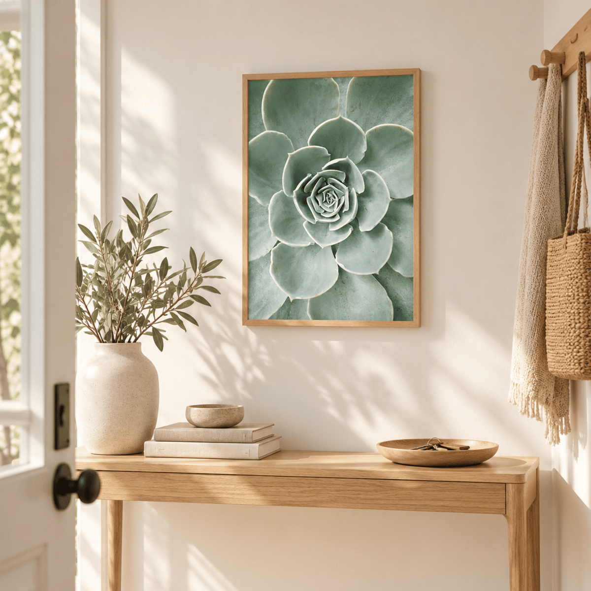 Silver Rosette Succulent Canvas Print