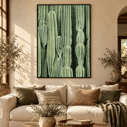 Sage Cactus Columns Canvas Print