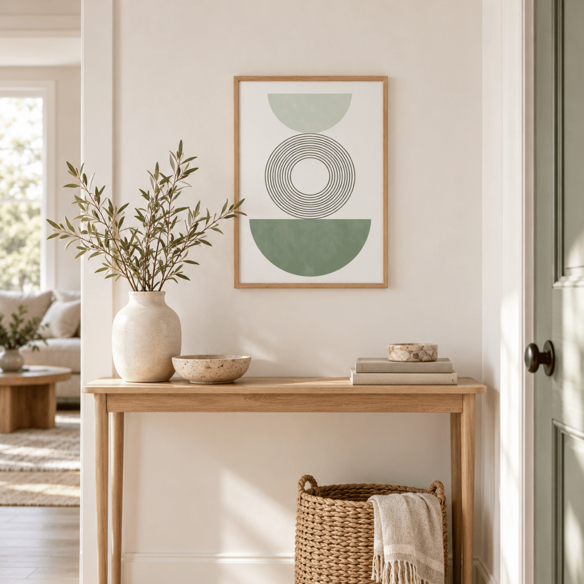 Sage Equilibrium Circles Canvas Print