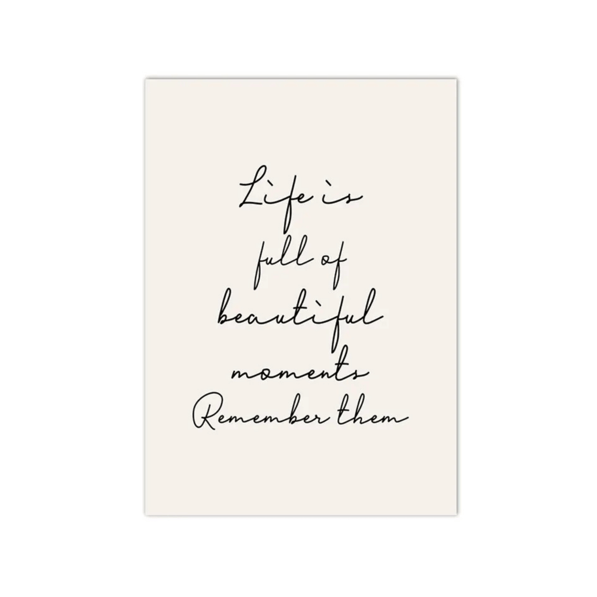 Beautiful Moments Quote Canvas Print