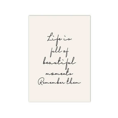 Beautiful Moments Quote Canvas Print