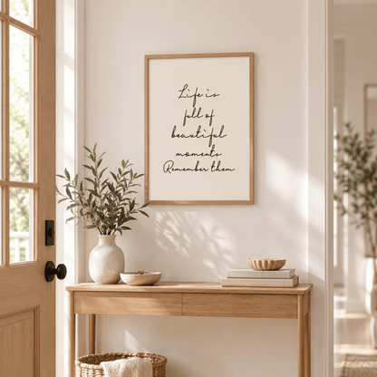 Beautiful Moments Quote Canvas Print