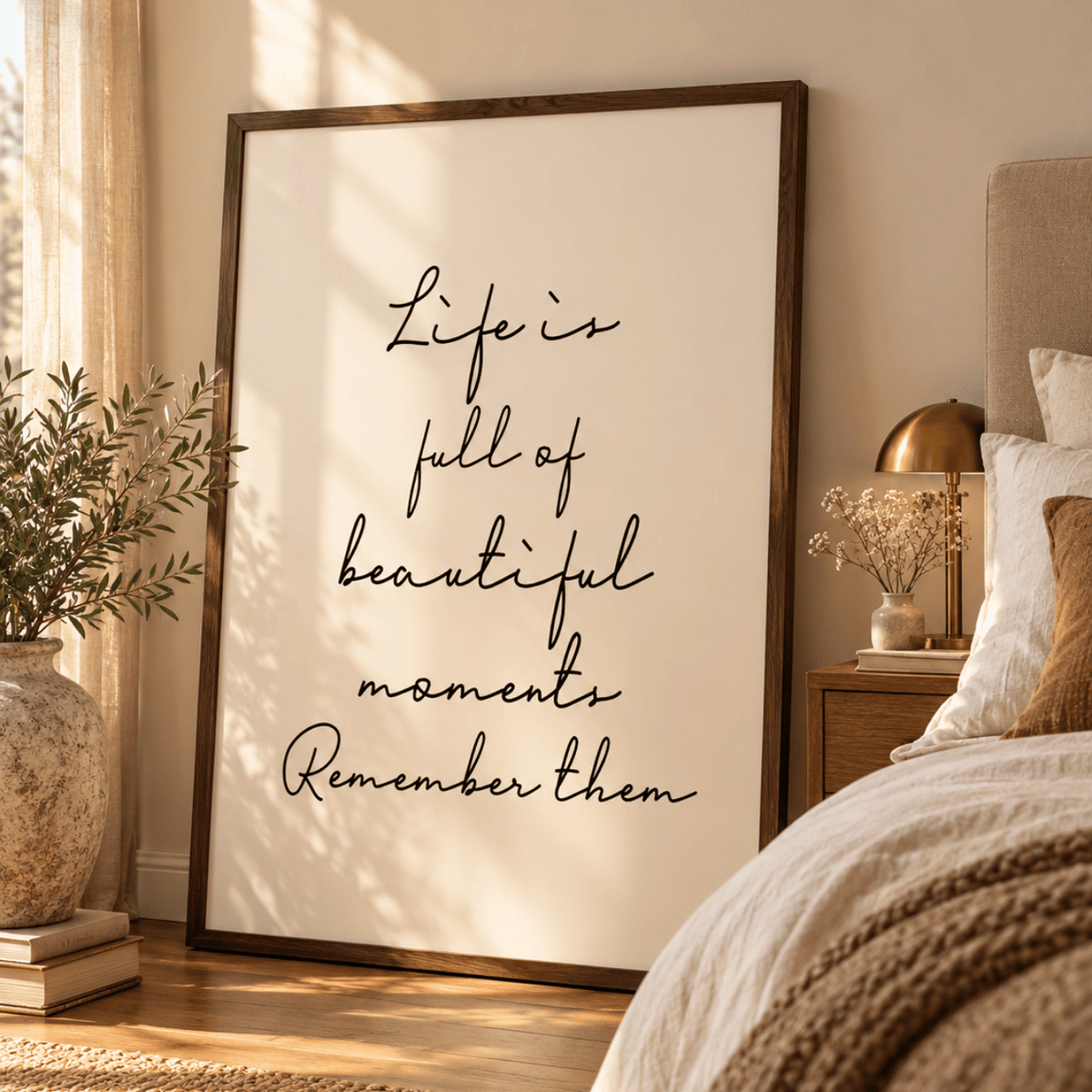 Beautiful Moments Quote Canvas Print