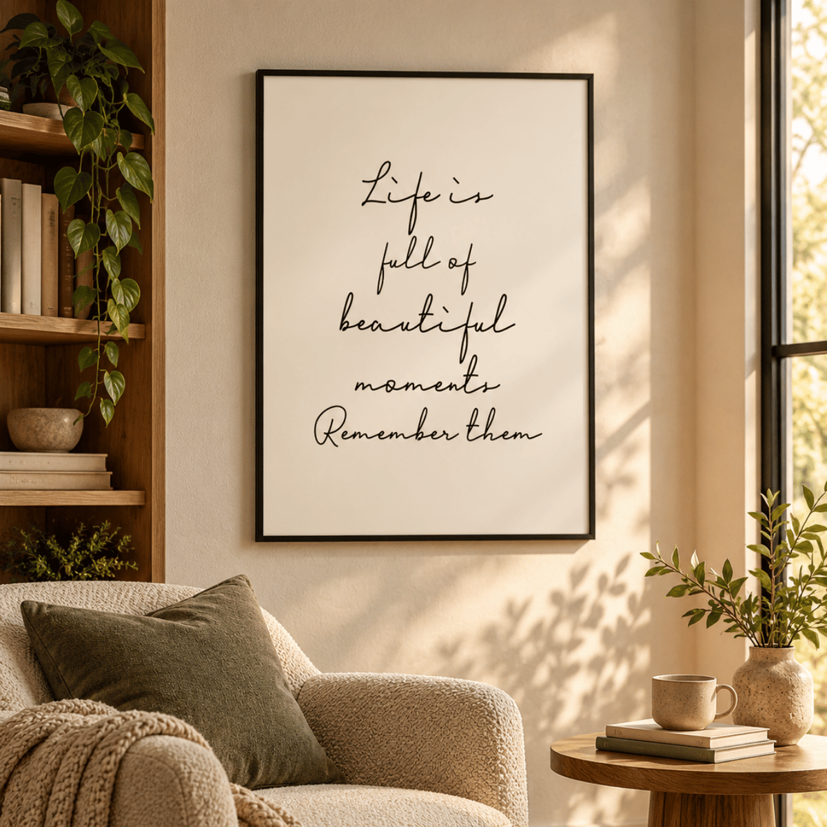 Beautiful Moments Quote Canvas Print
