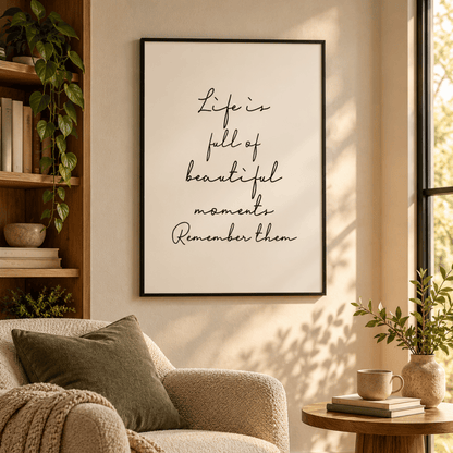 Beautiful Moments Quote Canvas Print