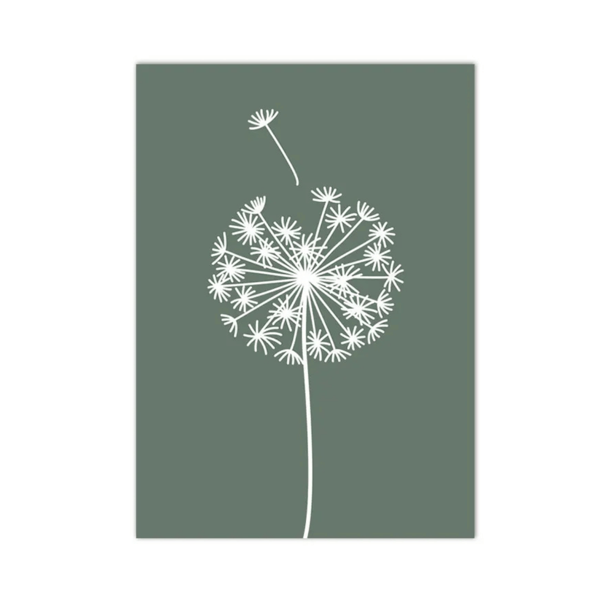 Sage Dandelion Wish Canvas Print