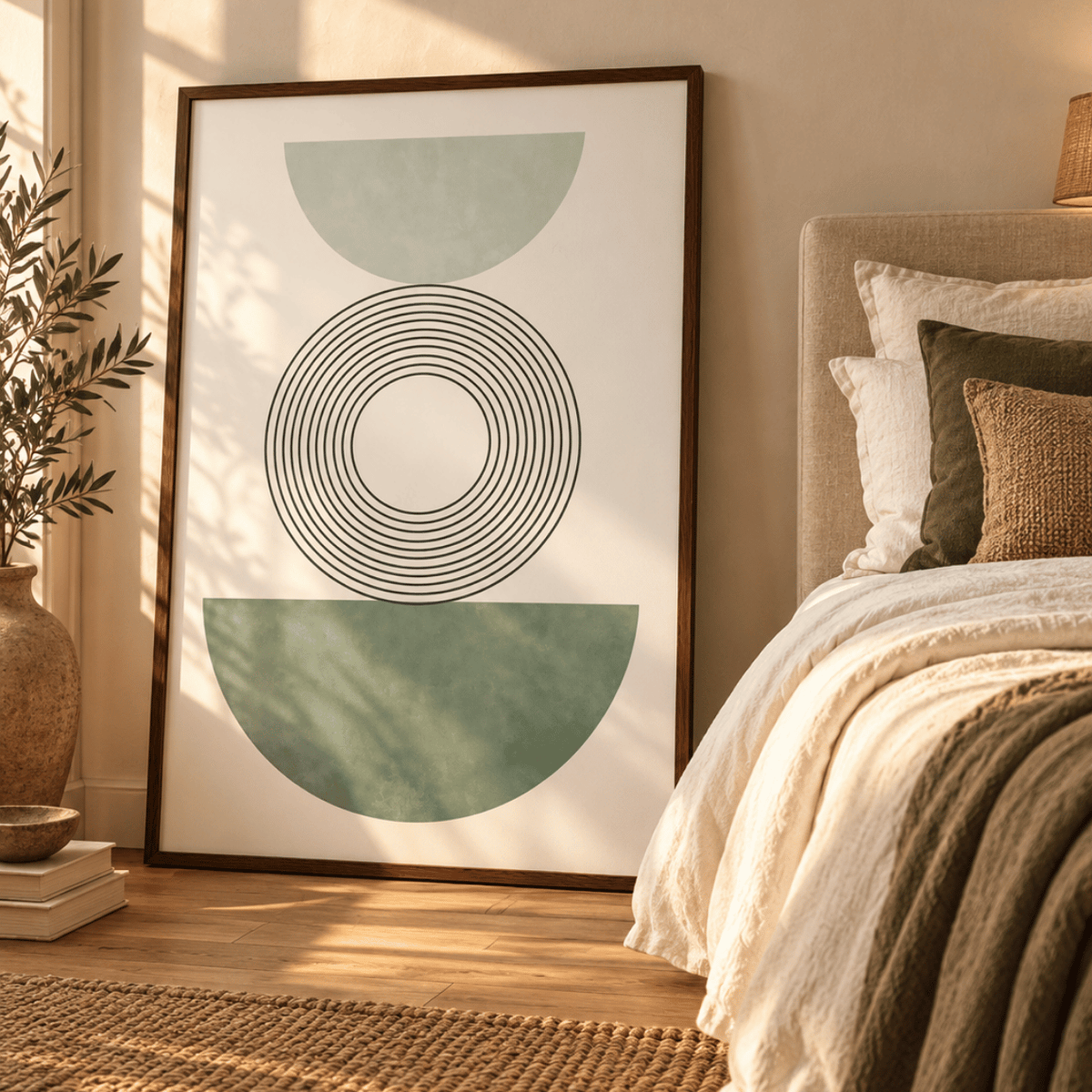 Sage Equilibrium Circles Canvas Print