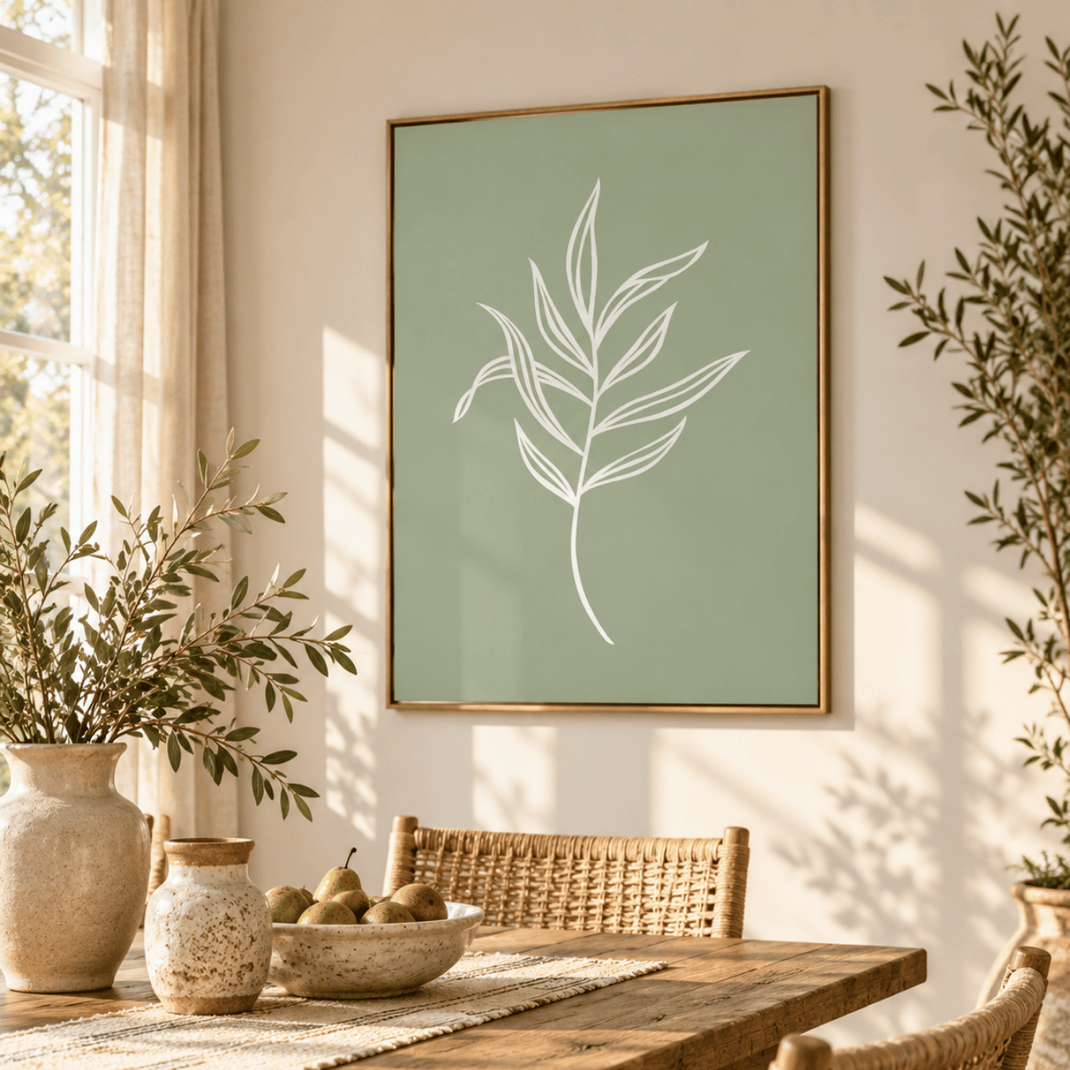 Sage Whisper Botanical Canvas Print