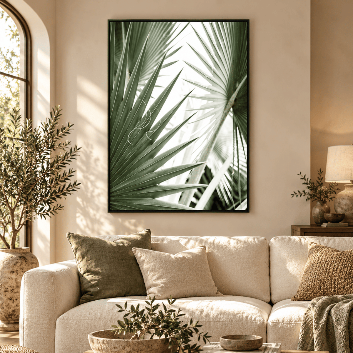 Sage Palm Veil Canvas Print