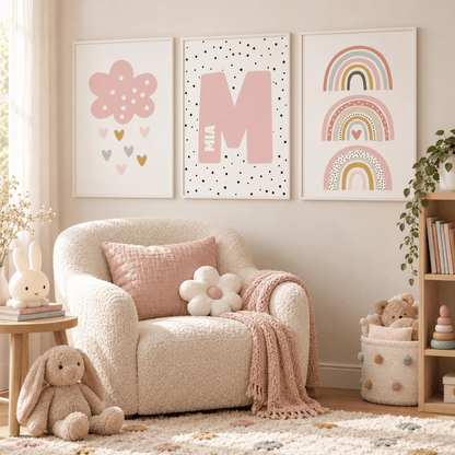 Rainbow Wishes Personalised Trio Poster Pack