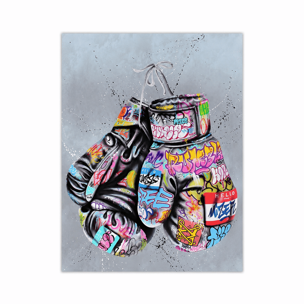 Graffiti Boxing Gloves Canvas Print