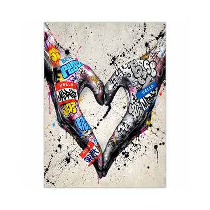 Graffiti Heart Hands Canvas Print
