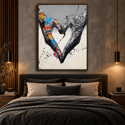 Graffiti Heart Hands Canvas Print