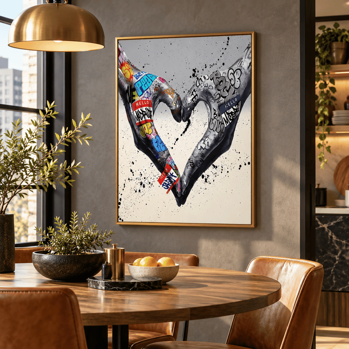 Graffiti Heart Hands Canvas Print