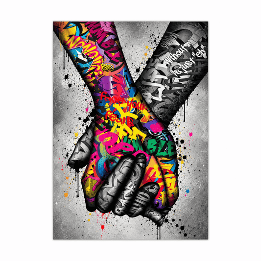 Graffiti Handshake Canvas Print
