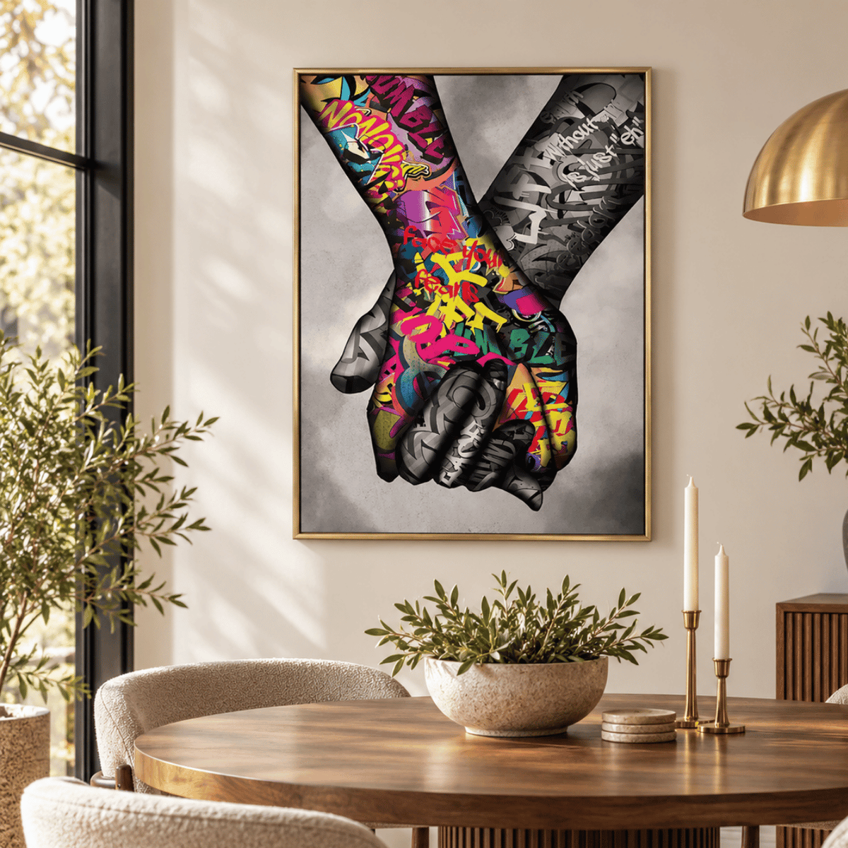 Graffiti Handshake Canvas Print