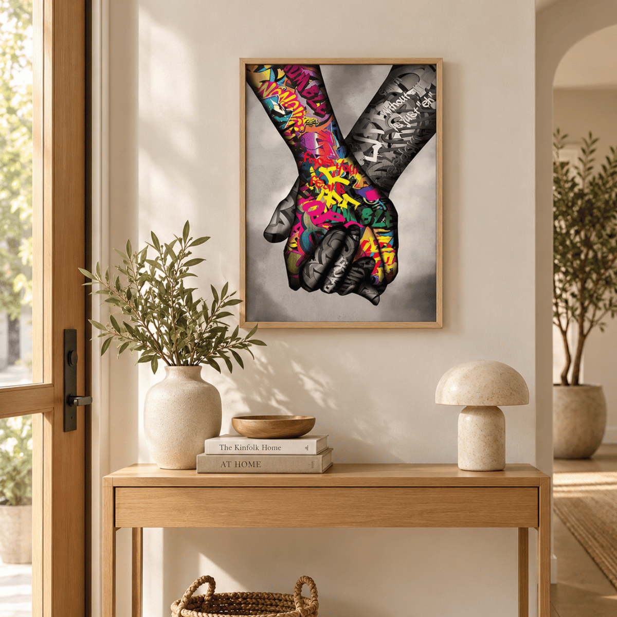 Graffiti Handshake Canvas Print