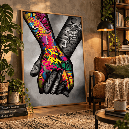Graffiti Handshake Canvas Print