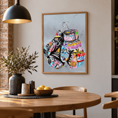 Graffiti Boxing Gloves Canvas Print