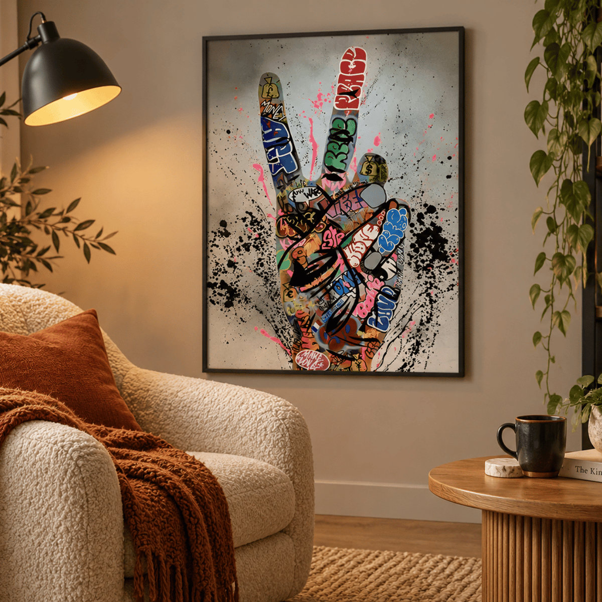Graffiti Peace Sign Canvas Print