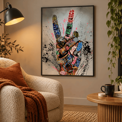 Graffiti Peace Sign Canvas Print