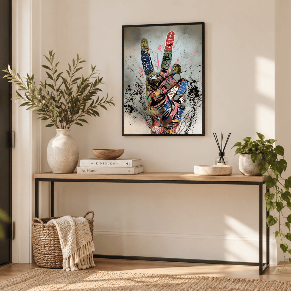 Graffiti Peace Sign Canvas Print