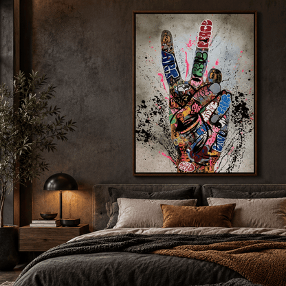 Graffiti Peace Sign Canvas Print