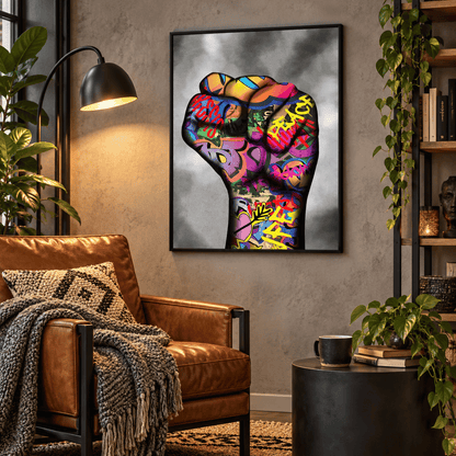 Graffiti Power Fist Canvas Print