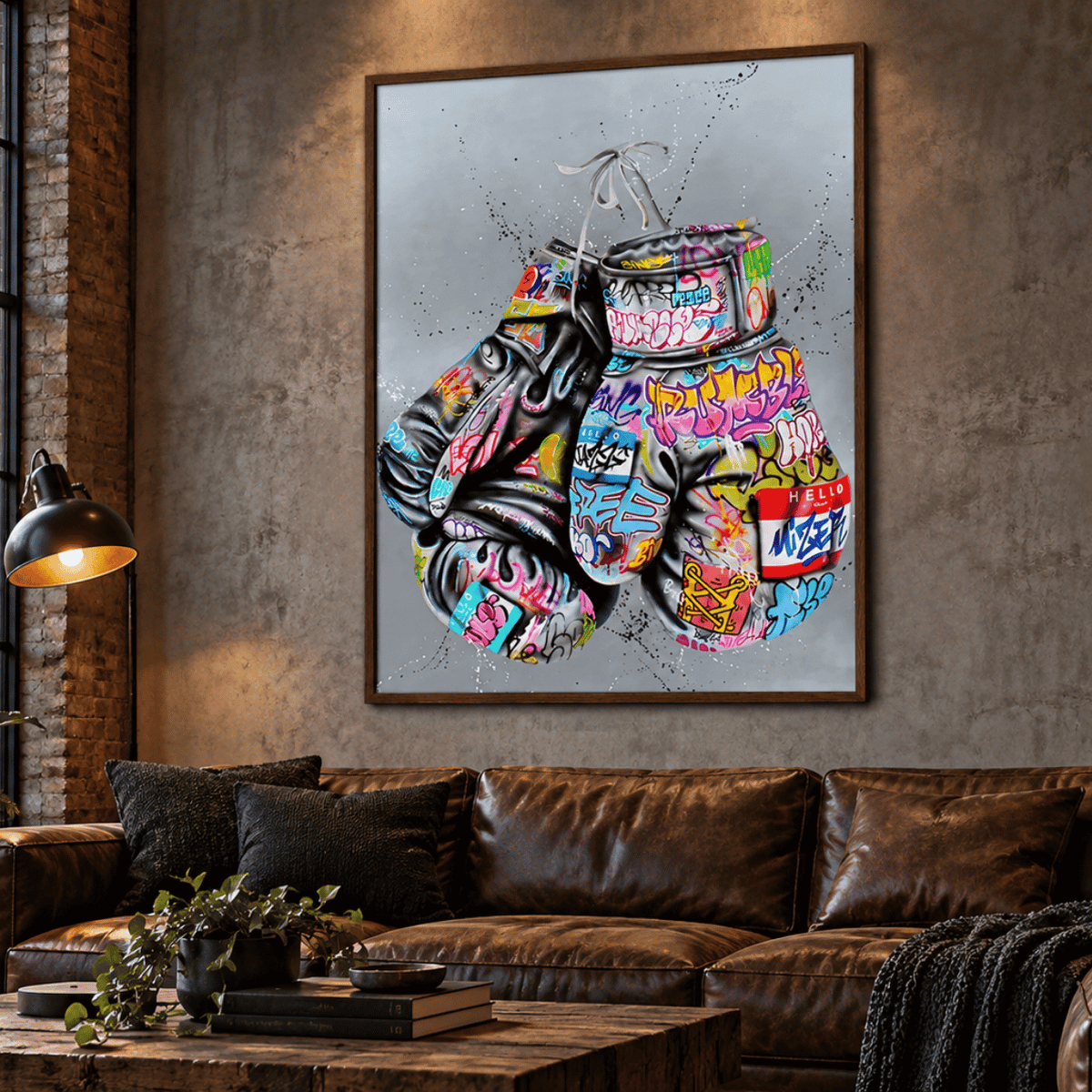 Graffiti Boxing Gloves Canvas Print