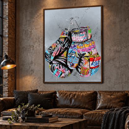 Graffiti Boxing Gloves Canvas Print