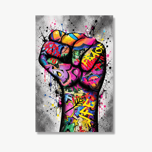 Graffiti Power Fist Canvas Print
