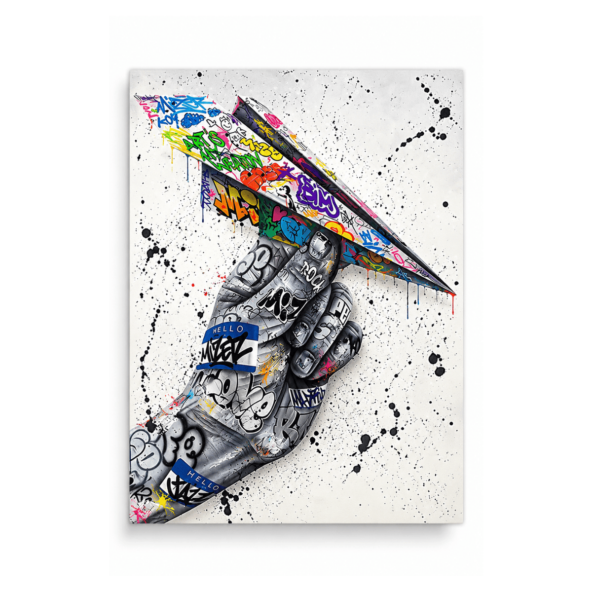 Graffiti Paper Plane Canvas Print