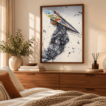 Graffiti Paper Plane Canvas Print