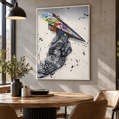 Graffiti Paper Plane Canvas Print