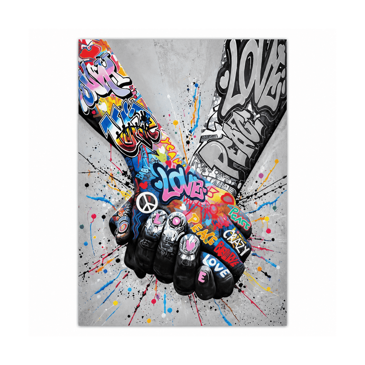 Graffiti Fist Bump Canvas Print