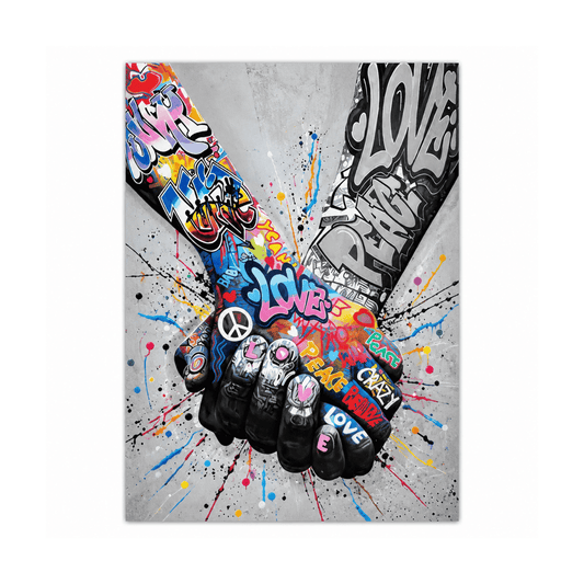 Graffiti Fist Bump Canvas Print