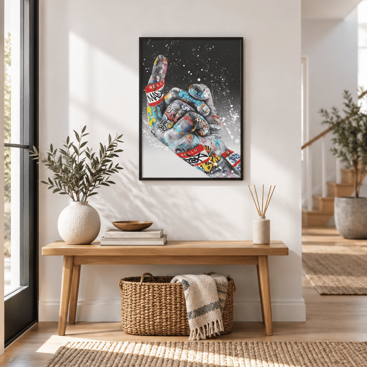 Graffiti Hand Gesture Canvas Print