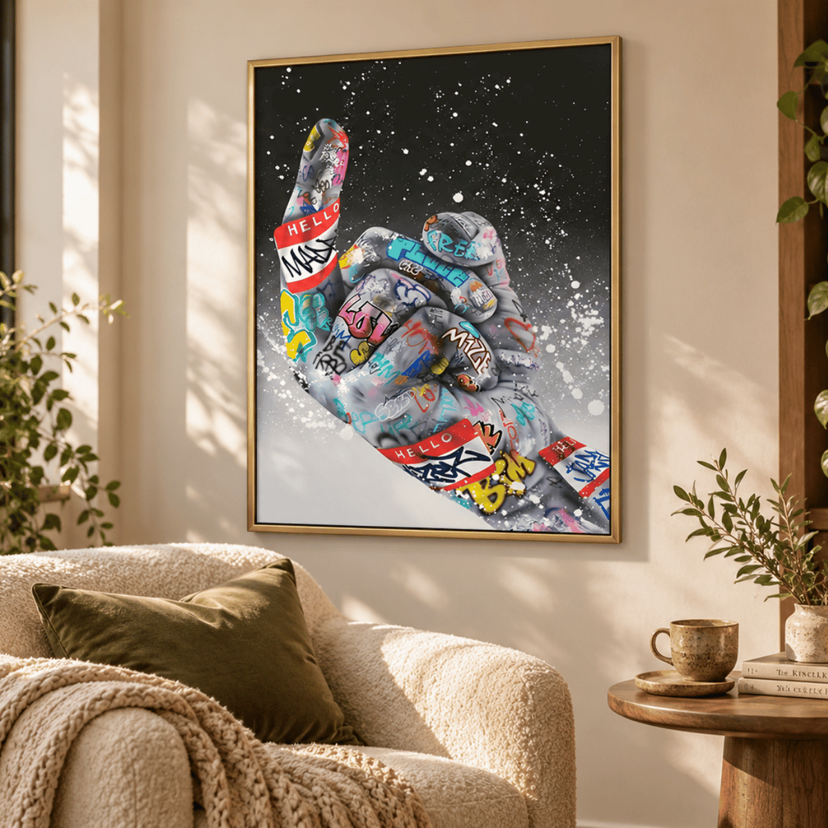 Graffiti Hand Gesture Canvas Print