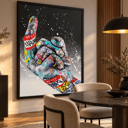 Graffiti Hand Gesture Canvas Print