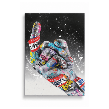 Graffiti Hand Gesture Canvas Print