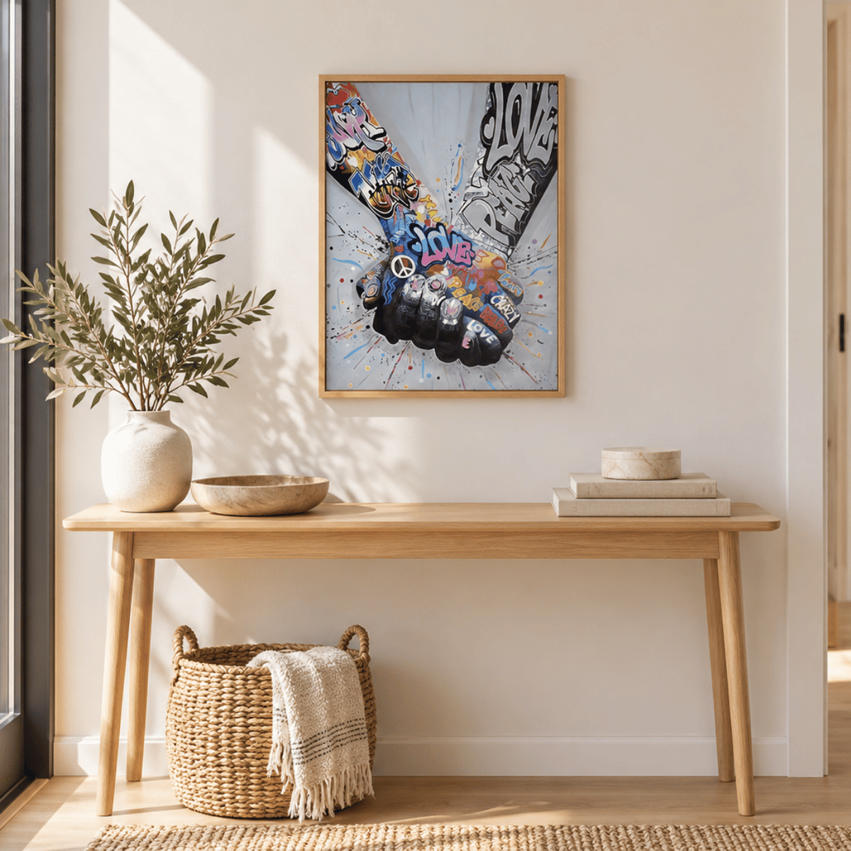 Graffiti Fist Bump Canvas Print