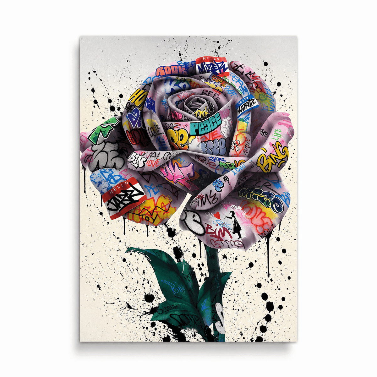 Graffiti Rose Canvas Print